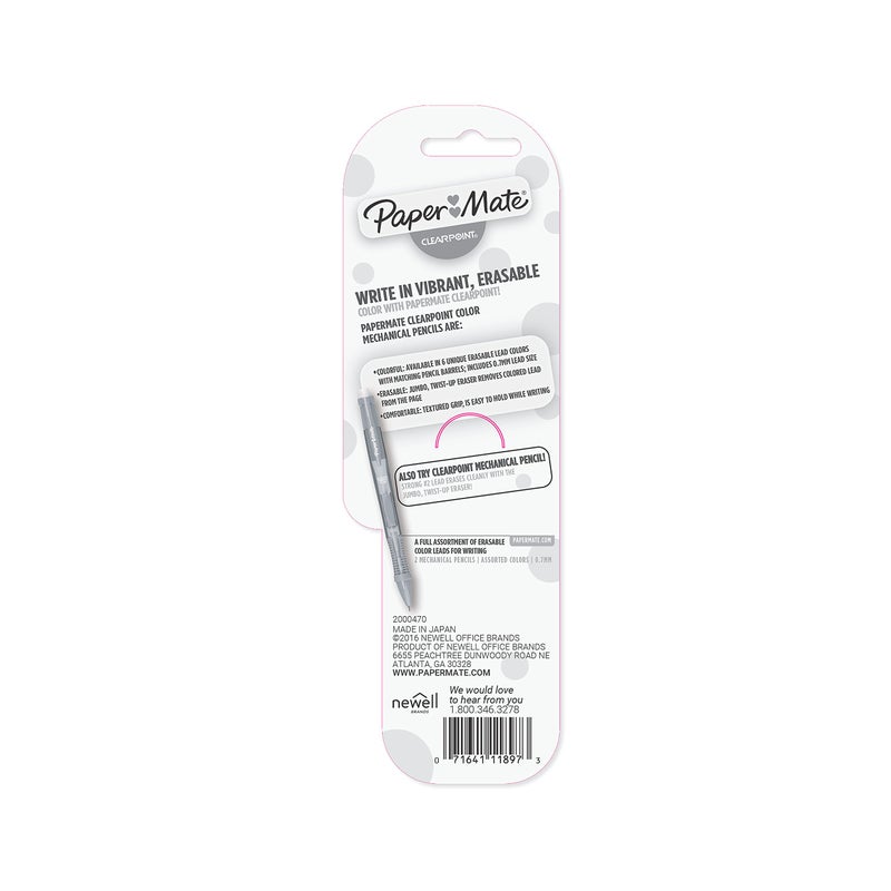 Paper Mate Clearpoint Color Lead Mechanical Pencils, 0.7mm, Assorted Colors, 2 Count - Image 5